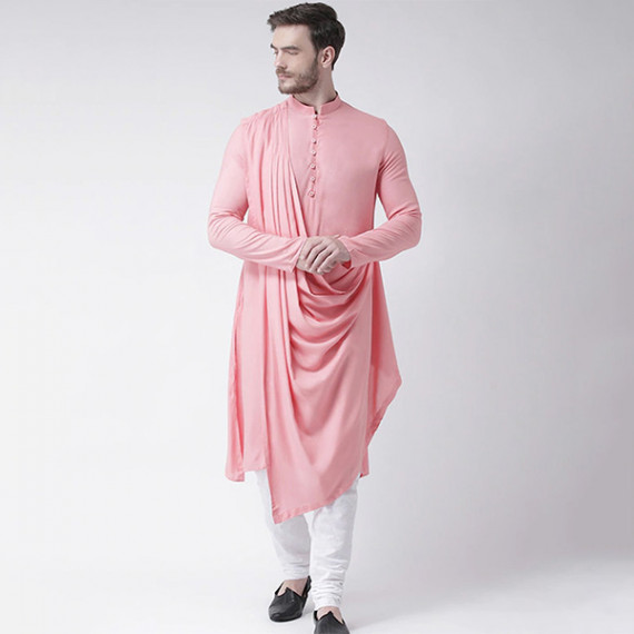 https://www.wayedge.in/products/men-pink-solid-straight-kurta-with-attached-drape