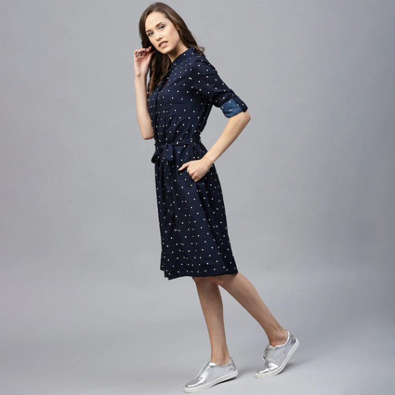 https://www.wayedge.in/products/navy-blue-polka-dots-printed-shirt-dress