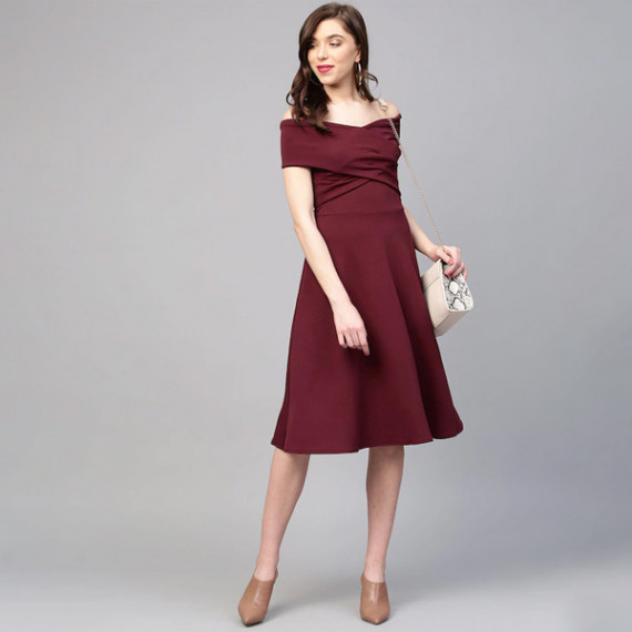 https://www.wayedge.in/products/off-shoulder-pleated-fit-flare-dress