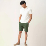 Men Green Stretch Chino Shorts