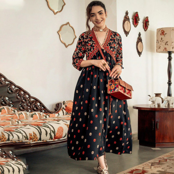 https://www.wayedge.in/products/black-orange-ethnic-motifs-printed-maxi-dress