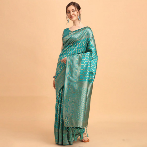 https://www.wayedge.in/products/green-gold-toned-silk-blend-fusion-leheriya-saree